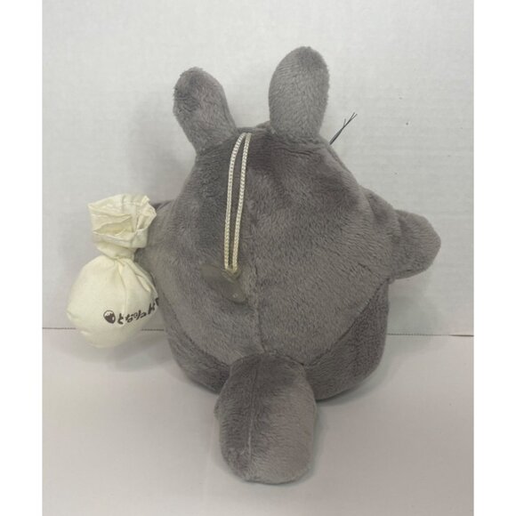Totoro Plush Toy With Rice Bag Window Cling Gray & White 7-Inch - Picture 3 of 6